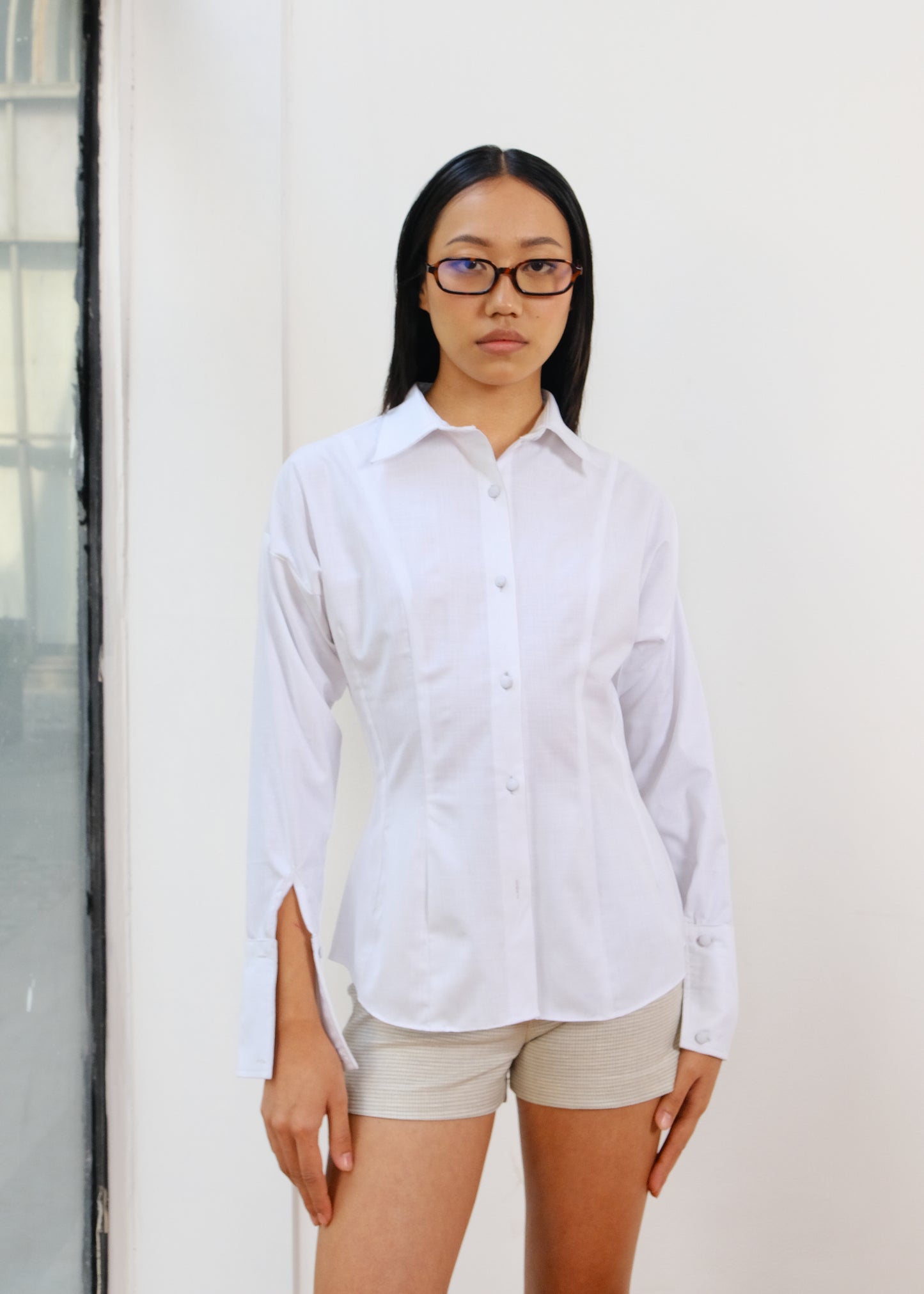 OBLIQUE WHITE SHIRT
