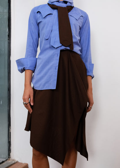 ASYMMETRICAL BROWN SKIRT