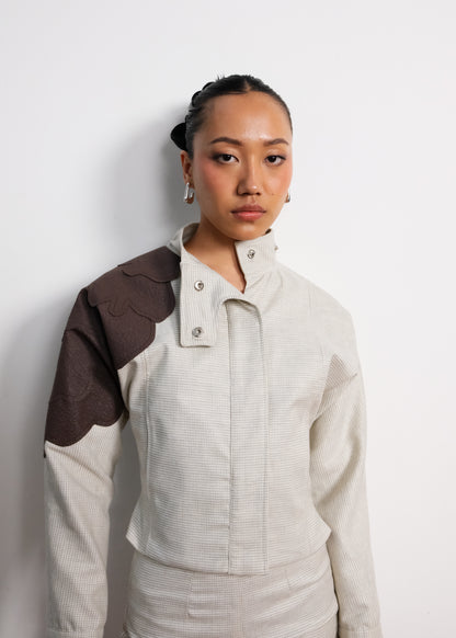 ONE-ARM VEGAN LEATHER JACKET